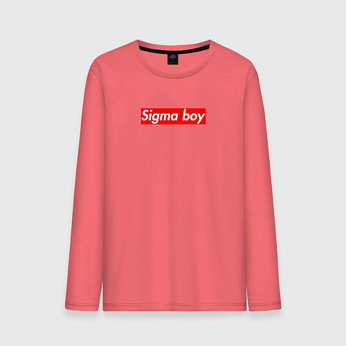 Мужской лонгслив Сигма бой supreme style из песни мерч - тик-ток ме / Коралловый – фото 1