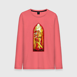 Лонгслив хлопковый мужской Космодесантник в арке, цвет: коралловый