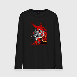 Лонгслив хлопковый мужской Ленин и народ, цвет: черный