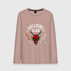 Лонгслив хлопковый мужской Клуб адского пламени, цвет: пыльно-розовый