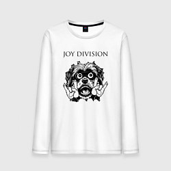 Лонгслив хлопковый мужской Joy Division - rock dog, цвет: белый