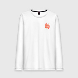 Лонгслив хлопковый мужской Оберег волчья лапа, цвет: белый