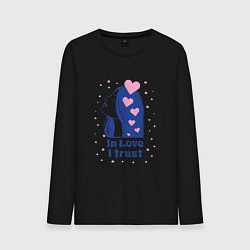 Лонгслив хлопковый мужской Верю в любовь, цвет: черный