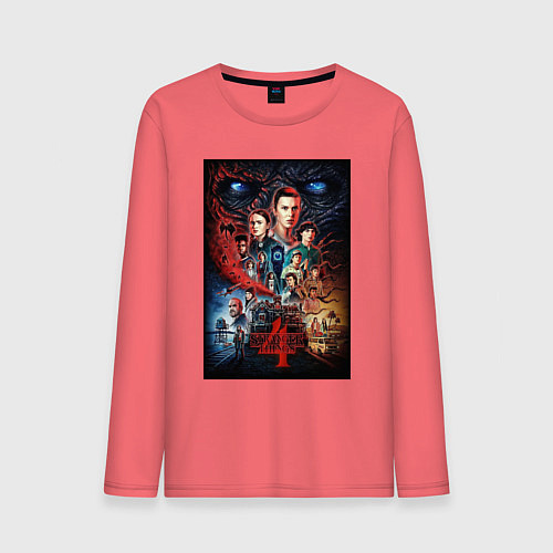 Мужской лонгслив Stranger Things 4 / Коралловый – фото 1