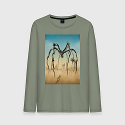 Лонгслив хлопковый мужской Паук Дали и Буржуа цвет, цвет: авокадо