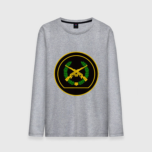 Мужской лонгслив Мотострелковые войска: шеврон без текста / Меланж – фото 1