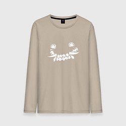 Лонгслив хлопковый мужской Демоническая улыбка, цвет: миндальный