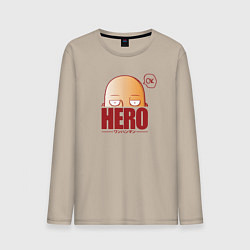 Лонгслив хлопковый мужской Ванпанч герой hero, цвет: миндальный
