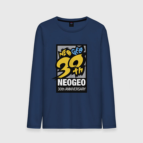 Мужской лонгслив Neo geo - anniversary / Тёмно-синий – фото 1
