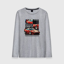 Лонгслив хлопковый мужской Спортивная машина по кусочкам и целиком, цвет: меланж