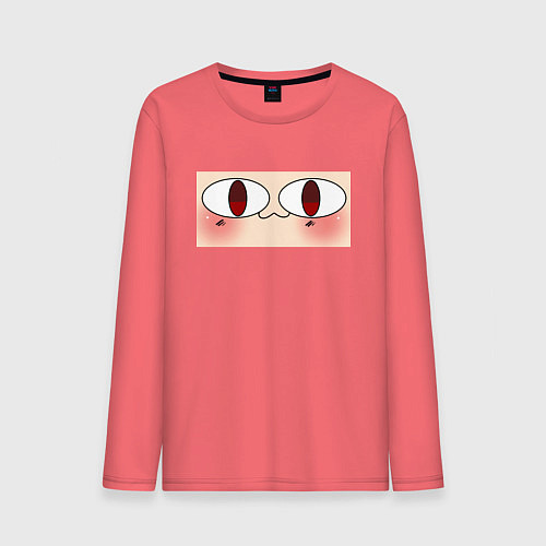 Мужской лонгслив Neco Arc Face meme / Коралловый – фото 1