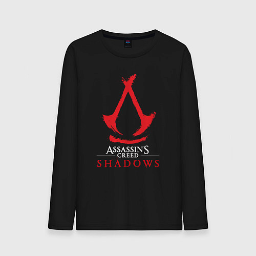 Мужской лонгслив Assassins Creed Shadows - badge / Черный – фото 1