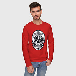 Лонгслив хлопковый мужской Skull Mexico, цвет: красный — фото 2