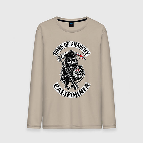 Мужской лонгслив Sons of anarchy - logo / Миндальный – фото 1