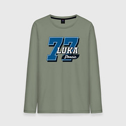 Лонгслив хлопковый мужской Luka Doncic 77, цвет: авокадо