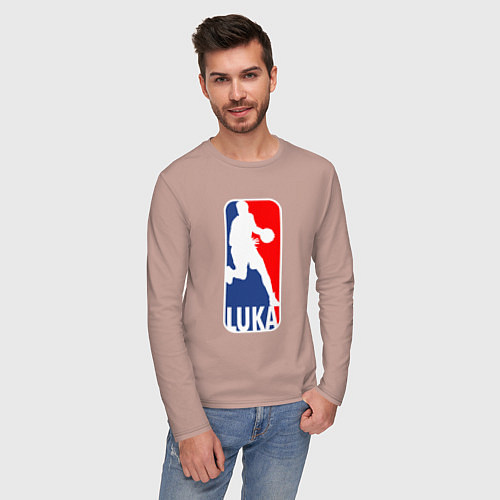 Мужской лонгслив NBA Luka / Пыльно-розовый – фото 3