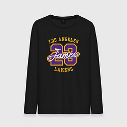 Лонгслив хлопковый мужской Lebron James Lakers, цвет: черный