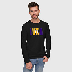 Лонгслив хлопковый мужской Lakers Luka, цвет: черный — фото 2