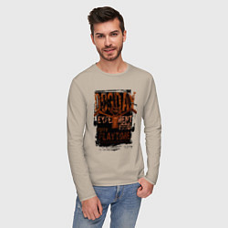 Лонгслив хлопковый мужской Пеклопёс DogDay, цвет: миндальный — фото 2