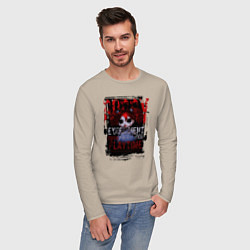 Лонгслив хлопковый мужской Кукла Поппи из Poppy Playtime, цвет: миндальный — фото 2