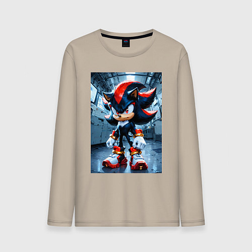 Мужской лонгслив Ежик Шедоу в коридоре / Миндальный – фото 1