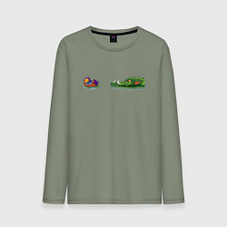 Лонгслив хлопковый мужской Duck and Dragon, цвет: авокадо