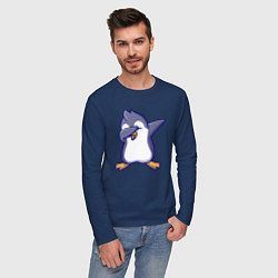 Лонгслив хлопковый мужской Dab penguin, цвет: тёмно-синий — фото 2
