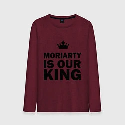 Лонгслив хлопковый мужской Moriarty is our king, цвет: меланж-бордовый