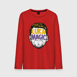 Лонгслив хлопковый мужской Luka magic face, цвет: красный