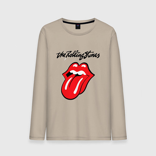 Мужской лонгслив Rolling Stones - logo / Миндальный – фото 1