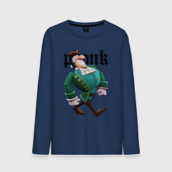 Лонгслив хлопковый мужской Остров сокровищ - Ливси идет под фонк, цвет: тёмно-синий