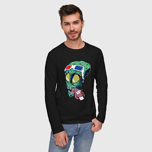 Мужской лонгслив Пришелец в кино / Черный – фото 3