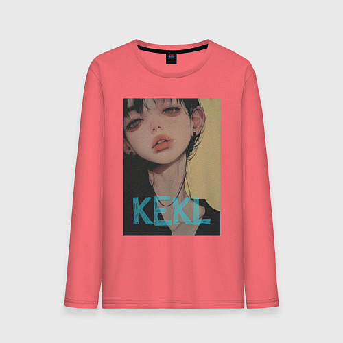 Мужской лонгслив Mood girl kekl / Коралловый – фото 1