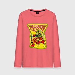 Лонгслив хлопковый мужской Bucky ohare, цвет: коралловый