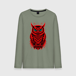 Мужской лонгслив Сова красная