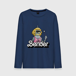 Лонгслив хлопковый мужской Gender Bender, цвет: тёмно-синий