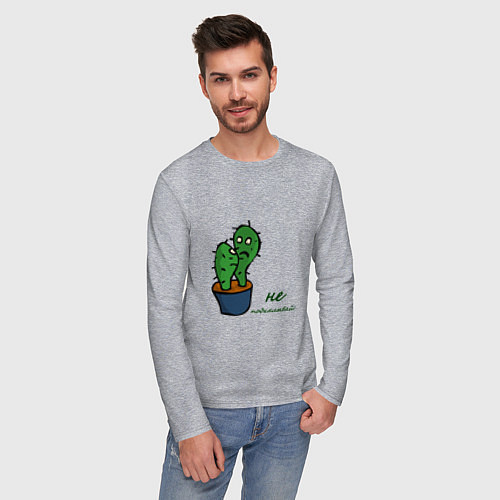 Мужской лонгслив Говорящие кактусы / Меланж – фото 3