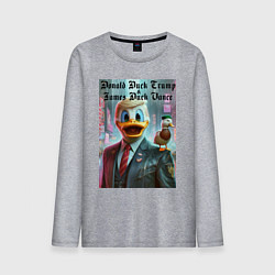 Лонгслив хлопковый мужской Donald Duck Trump and James Duck Vance, цвет: меланж