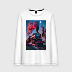 Лонгслив хлопковый мужской Хогвартс-Экспресс, цвет: белый