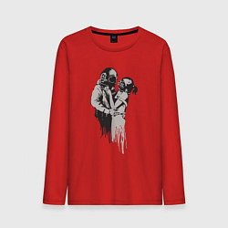 Лонгслив хлопковый мужской Подводная любовь, цвет: красный