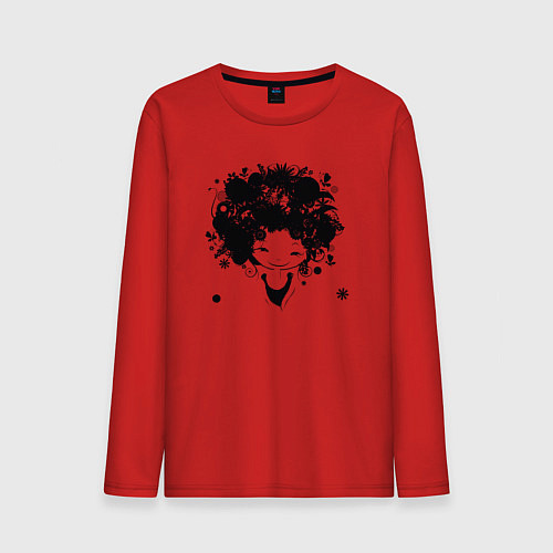 Мужской лонгслив Девочка весна / Красный – фото 1