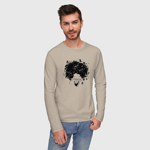 Мужской лонгслив Spring girl / Миндальный – фото 3