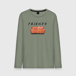 Лонгслив хлопковый мужской Friends - logo, цвет: авокадо