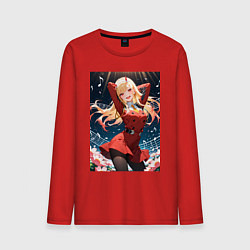 Лонгслив хлопковый мужской Марин Китагава косплей 002 Darling in the Franxx, цвет: красный