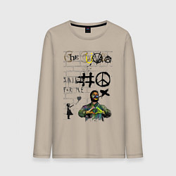 Лонгслив хлопковый мужской Che Guevara граффити, цвет: миндальный