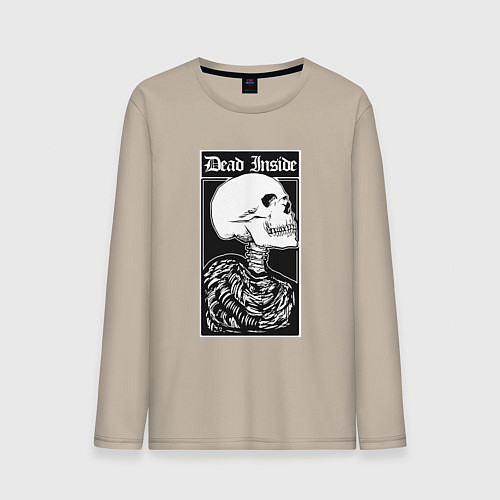 Мужской лонгслив Мёртв внутри / Миндальный – фото 1