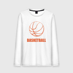 Лонгслив хлопковый мужской Ball basket, цвет: белый