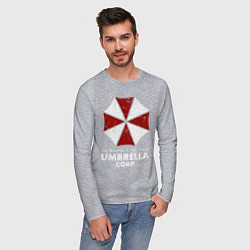 Лонгслив хлопковый мужской Umbrella corporation logo, цвет: меланж — фото 2