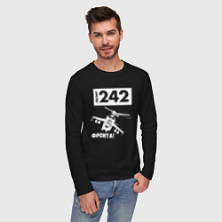 Лонгслив хлопковый мужской Front 242 - фронта, цвет: черный — фото 2