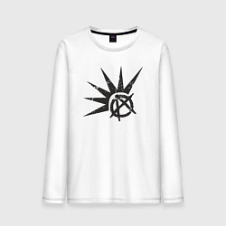 Лонгслив хлопковый мужской Anarchy punks, цвет: белый